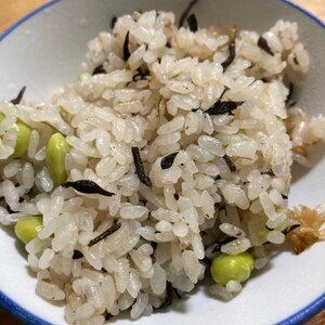 枝豆とひじきの☆炊き込みご飯